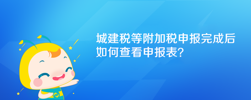 附加稅申報(bào)完成后如何查看申報(bào)表？