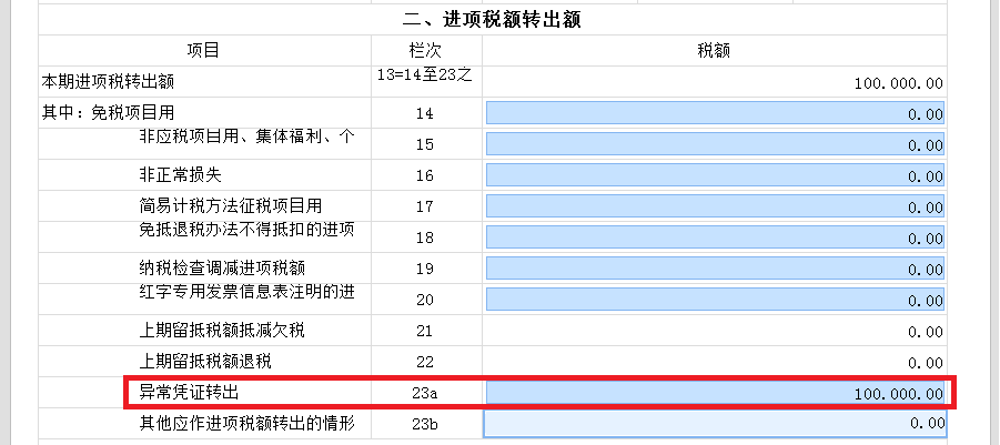 新增值稅報表啟用后，異常增值稅扣稅憑證轉(zhuǎn)出申報怎么做？