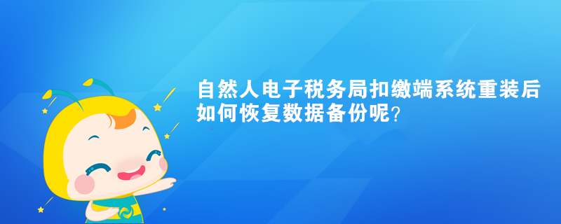 自然人電子稅務(wù)局扣繳端系統(tǒng)重裝后如何恢復數(shù)據(jù)備份呢？