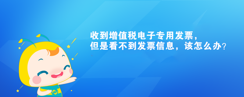 收到增值稅電子專用發(fā)票，但是看不到發(fā)票信息，該怎么辦？