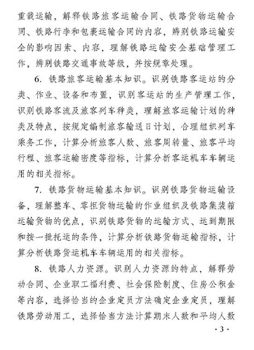 2018年度運輸經(jīng)濟（鐵路）專業(yè)知識與實務(wù)（初級）考試大綱