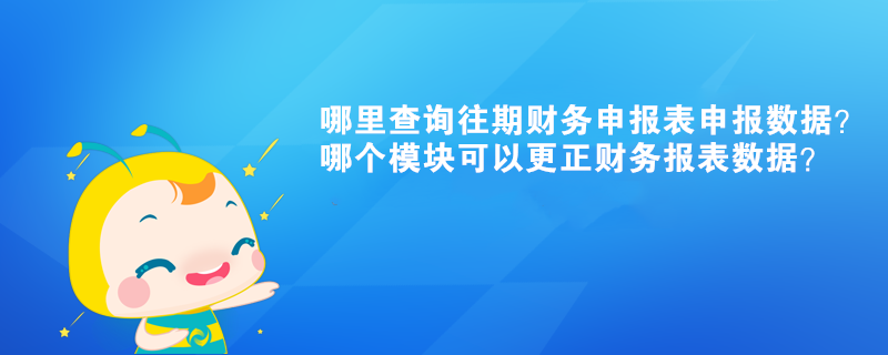 哪里查詢往期財務申報表申報數(shù)據？哪個模塊可以更正財務報表數(shù)據？