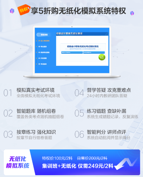 初級會計無紙化模擬系統(tǒng)是只有幾套試卷嗎？