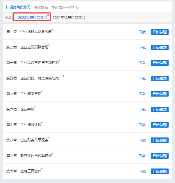 做題啦！2022年高會提高階段練習題庫已全部開通！