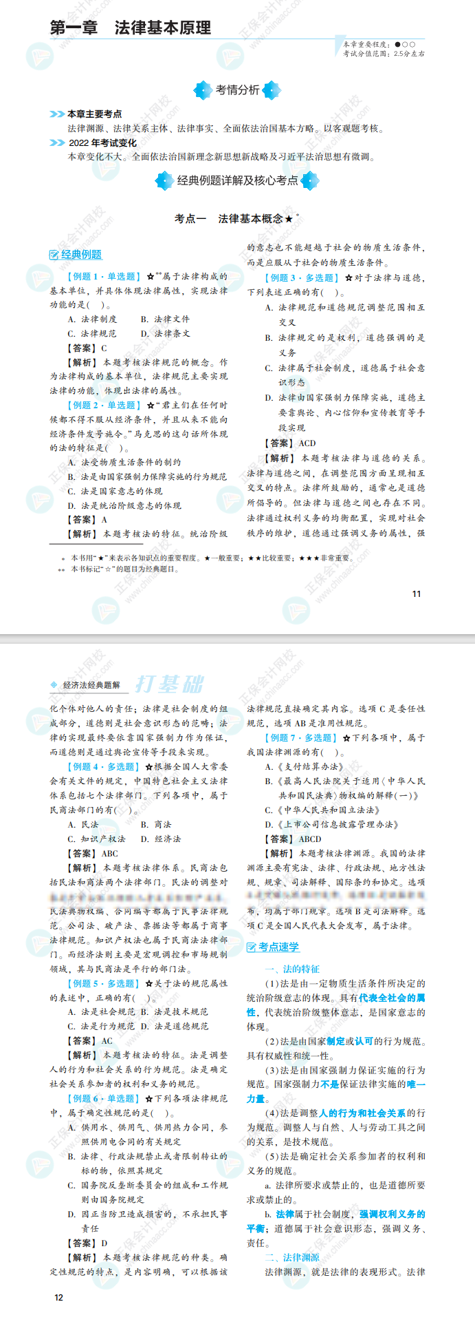 2022注會經(jīng)濟(jì)法經(jīng)典題解免費試讀