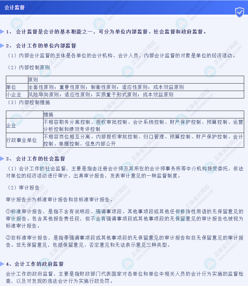 《經(jīng)濟(jì)法基礎(chǔ)》30天重要知識點(diǎn)打卡！第4天：會計監(jiān)督