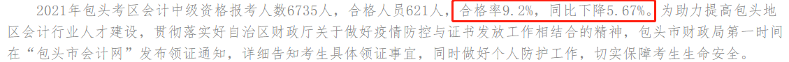 一地官宣2021年中級會計(jì)考試合格率！這三大原因正影響你拿證兒！