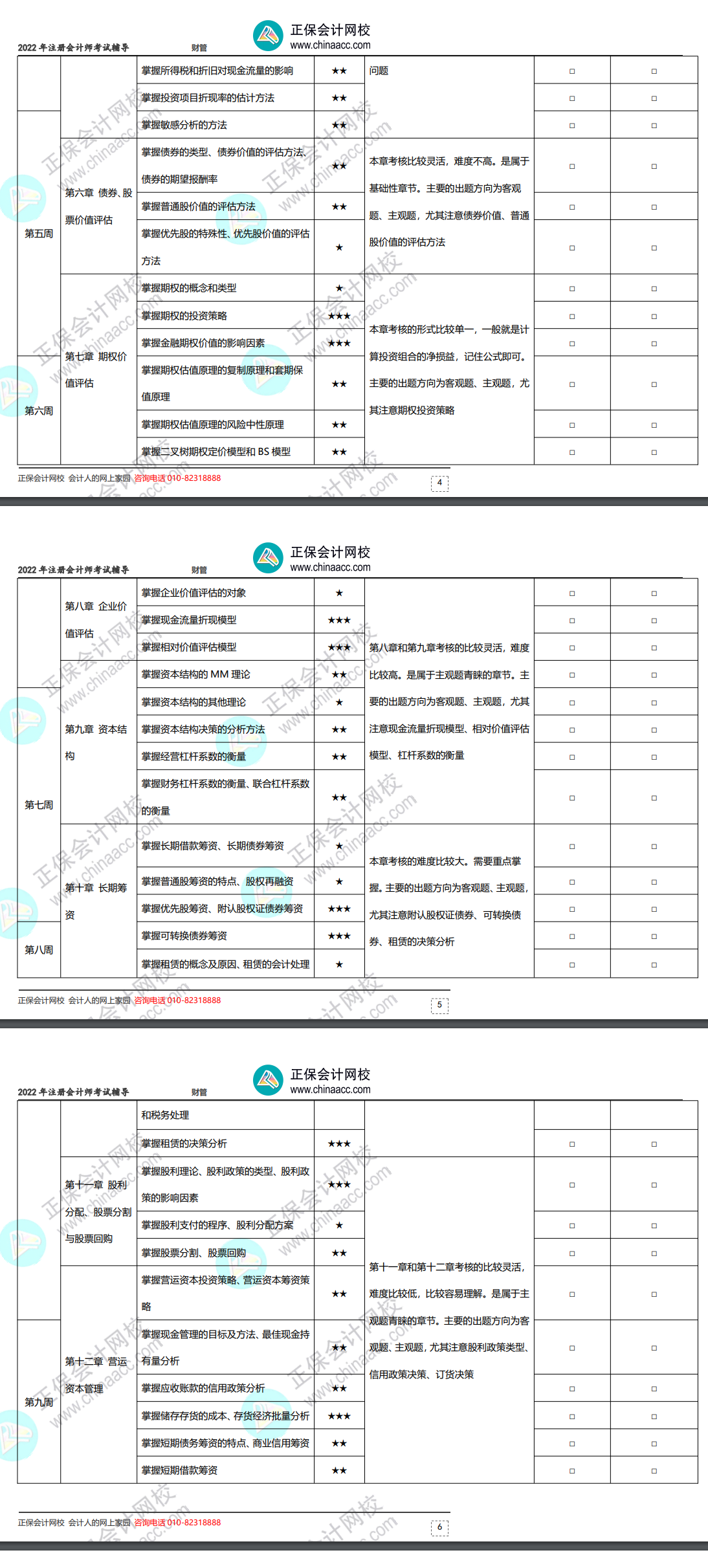 2022年注冊(cè)會(huì)計(jì)師《財(cái)務(wù)成本管理》基礎(chǔ)階段學(xué)習(xí)計(jì)劃表！