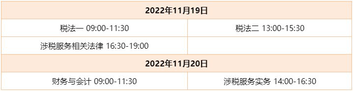 稅務師考試時間