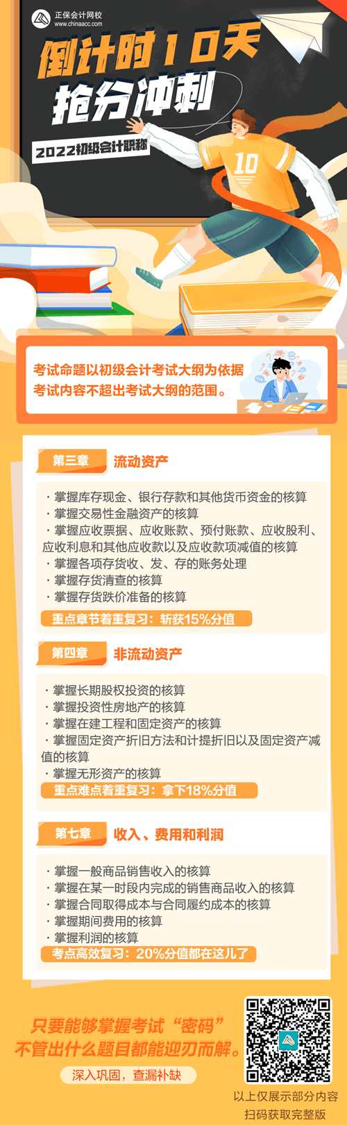 2022年初級會計倒計時10天！今日學(xué)習(xí)回顧重點：考綱掌握點