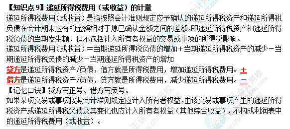 【速記口訣9】《中級會計實務(wù)》考前速記-遞延所得稅費用（或收益）的計量