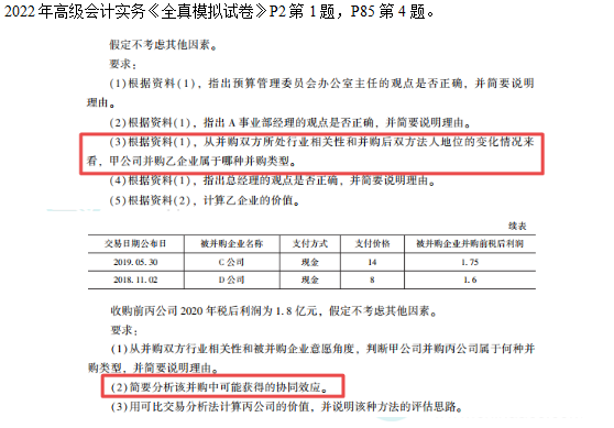 2022高會考試試題案例六難易度分析&書課涉及考點(diǎn)匯總報告