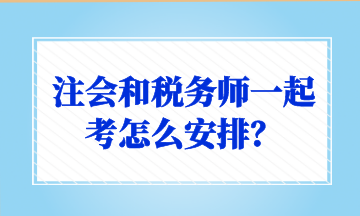 注會和稅務(wù)師一起考怎么安排？