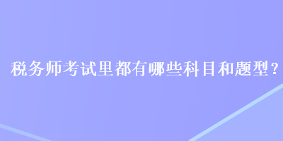 稅務(wù)師考試?yán)锒加心男┛颇亢皖}型？