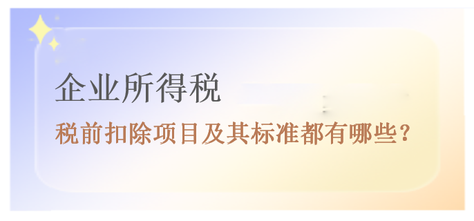 企業(yè)所得稅稅前扣除項目及其標(biāo)準(zhǔn)都有哪些？