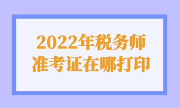 2022年稅務(wù)師 準(zhǔn)考證在哪打印