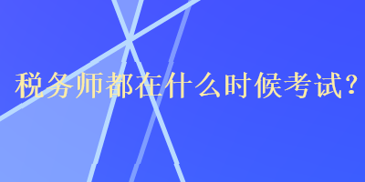 稅務(wù)師都在什么時(shí)候考試？