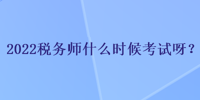 2022稅務(wù)師什么時(shí)候考試呀？