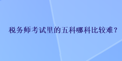 稅務(wù)師考試?yán)锏奈蹇颇目票容^難？