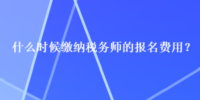 什么時(shí)候繳納稅務(wù)師的報(bào)名費(fèi)用？