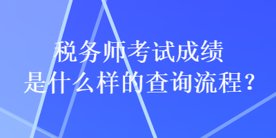 稅務(wù)師考試成績(jī)是什么樣的查詢流程？