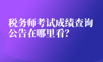 稅務師考試成績查詢 公告在哪里看？