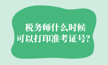 稅務(wù)師什么時候可以打印準(zhǔn)考證號？