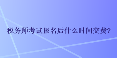 稅務(wù)師考試報(bào)名后什么時(shí)間交費(fèi)？