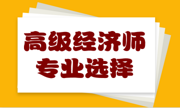 高級經(jīng)濟師專業(yè)選擇