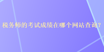 稅務(wù)師的考試成績(jī)?cè)谀膫€(gè)網(wǎng)站查詢？