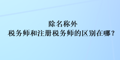 除名稱外稅務(wù)師和注冊稅務(wù)師的區(qū)別在哪？