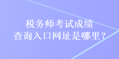 稅務(wù)師考試成績查詢?nèi)肟诰W(wǎng)址是哪里？