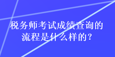 稅務(wù)師考試成績查詢的流程是什么樣的？