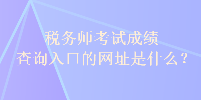 稅務(wù)師考試成績(jī)查詢?nèi)肟诘木W(wǎng)址是什么？