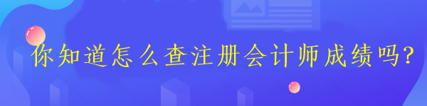 你知道怎么查注冊(cè)會(huì)計(jì)師成績(jī)嗎？