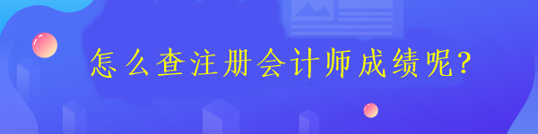 怎么查注冊會計師成績呢？