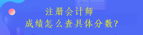 注冊會計師成績怎么查具體分數(shù)？