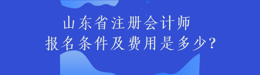 山東省注冊會計師報名條件及費用是多少？