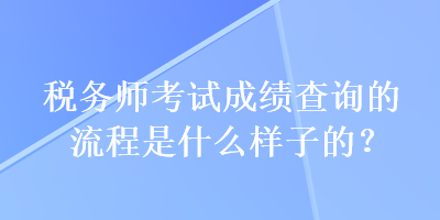 稅務(wù)師考試成績(jī)查詢(xún)的流程是什么樣子的？