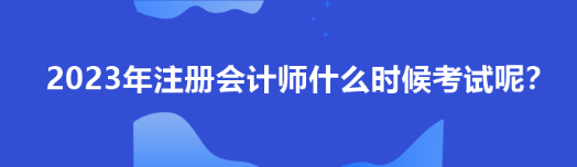 2023年注冊會計師什么時候考試呢？