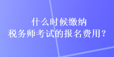 什么時(shí)候繳納稅務(wù)師考試的報(bào)名費(fèi)用？