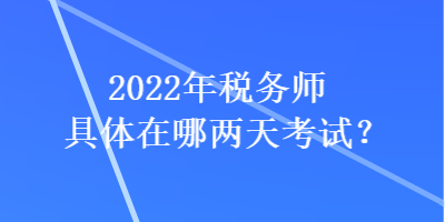 2022年稅務(wù)師具體在哪兩天考試？