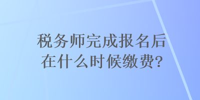 稅務(wù)師完成報(bào)名后在什么時(shí)候繳費(fèi)？