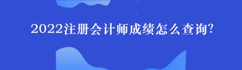 2022注冊會計師成績怎么查詢？