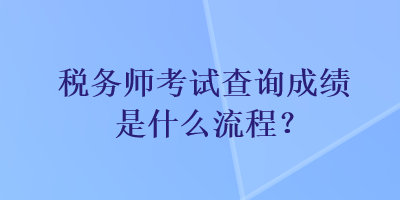 稅務(wù)師考試查詢成績是什么流程？