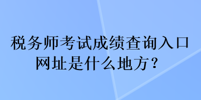 稅務(wù)師考試成績查詢?nèi)肟诰W(wǎng)址是什么地方？