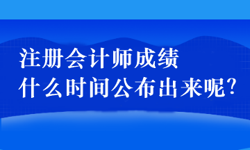 注冊會計(jì)師成績什么時間公布出來呢？