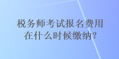 稅務(wù)師考試報(bào)名費(fèi)用在什么時(shí)候繳納？