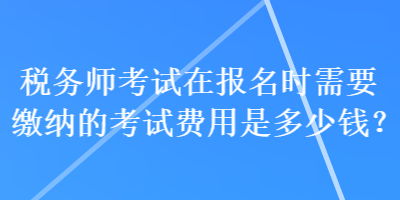 稅務(wù)師考試在報(bào)名時(shí)需要繳納的考試費(fèi)用是多少錢？