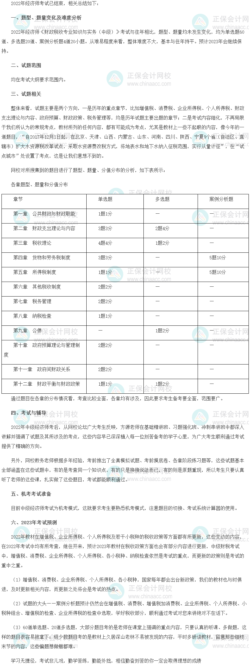 2022年中級經(jīng)濟(jì)師《財(cái)政稅收》考情分析及2023考情預(yù)測